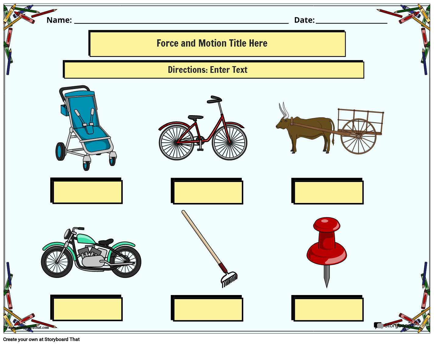 Force and motion worksheet